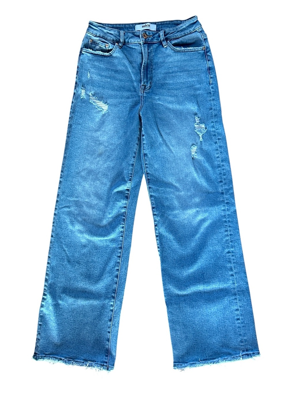 Mica Wide Leg Distressed Jeans